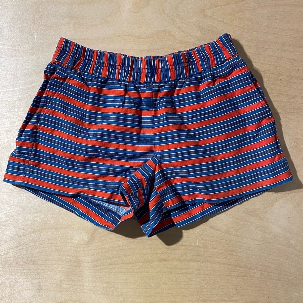 J. Crew Vibrant Red and Blue Striped Shorts 4 (HS) - Picture 2 of 8